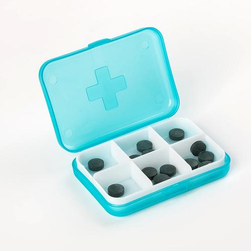 厂家销售透明pp塑料十字六格胶囊药盒 旅行小药盒可印logo塑料盒